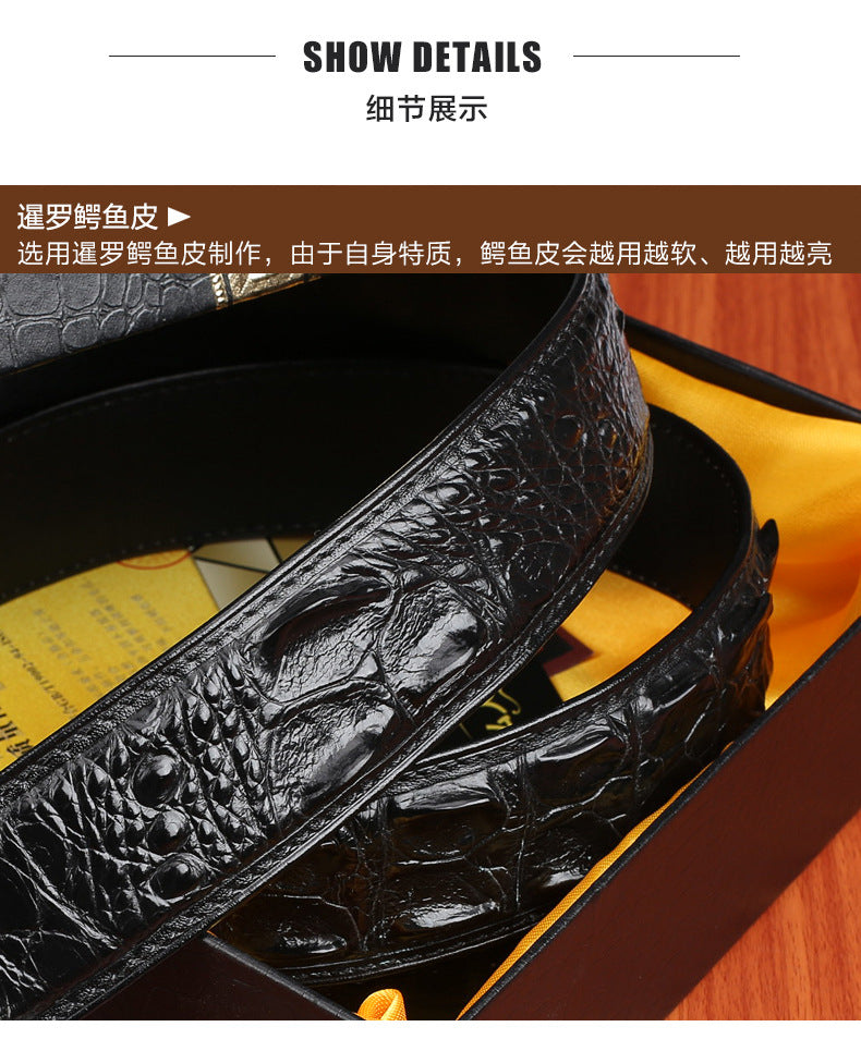 Thai Siamese Crocodile Skin Belt Men's Genuine Leather Business Casual Men's Belt Gift Present
