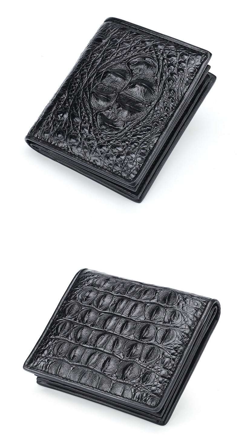 New Crocodile Skin Short Wallet Men's Wallet Genuine Leather Card Holder Business Casual High Quality Wallet
