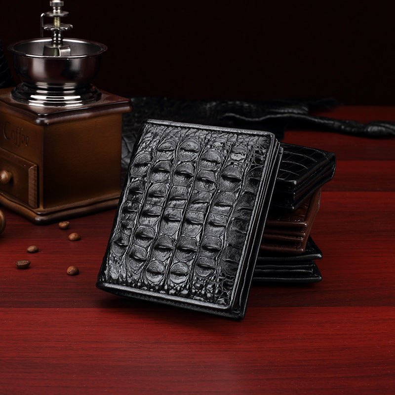New Crocodile Skin Short Wallet Men's Wallet Genuine Leather Card Holder Business Casual High Quality Wallet