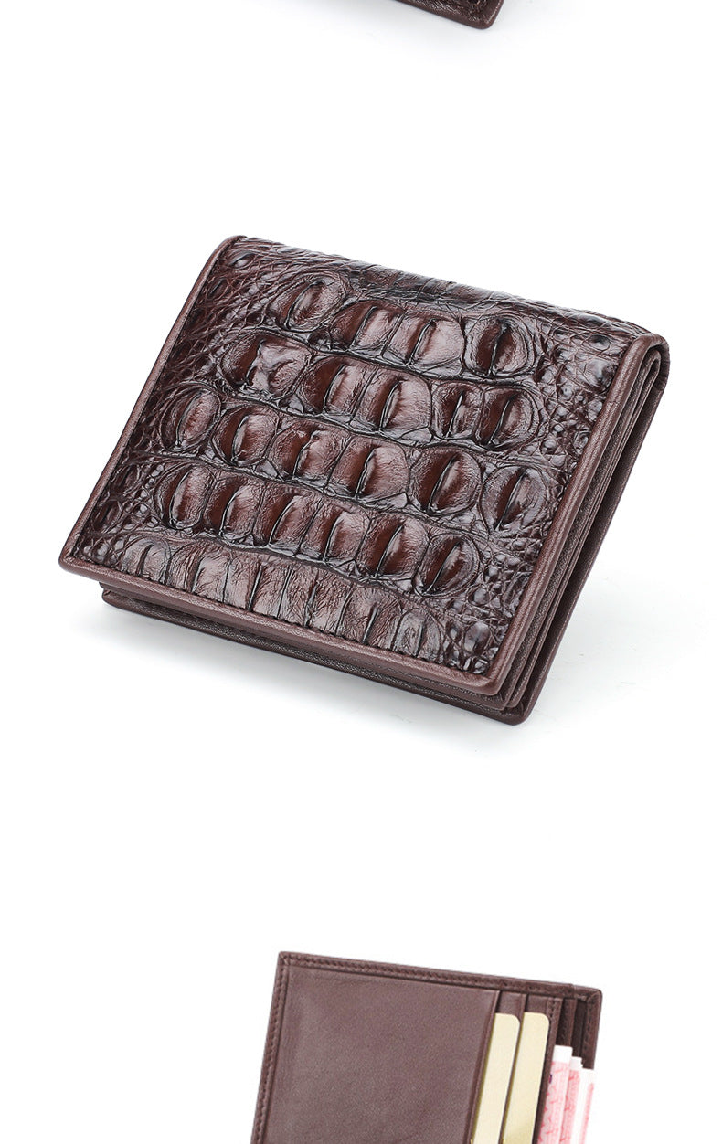 New Crocodile Skin Short Wallet Men's Wallet Genuine Leather Card Holder Business Casual High Quality Wallet