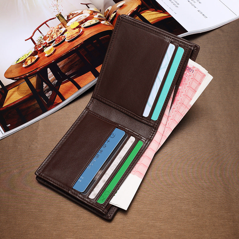 Crocodile skin short wallet genuine leather men's wallet card holder business handbag
