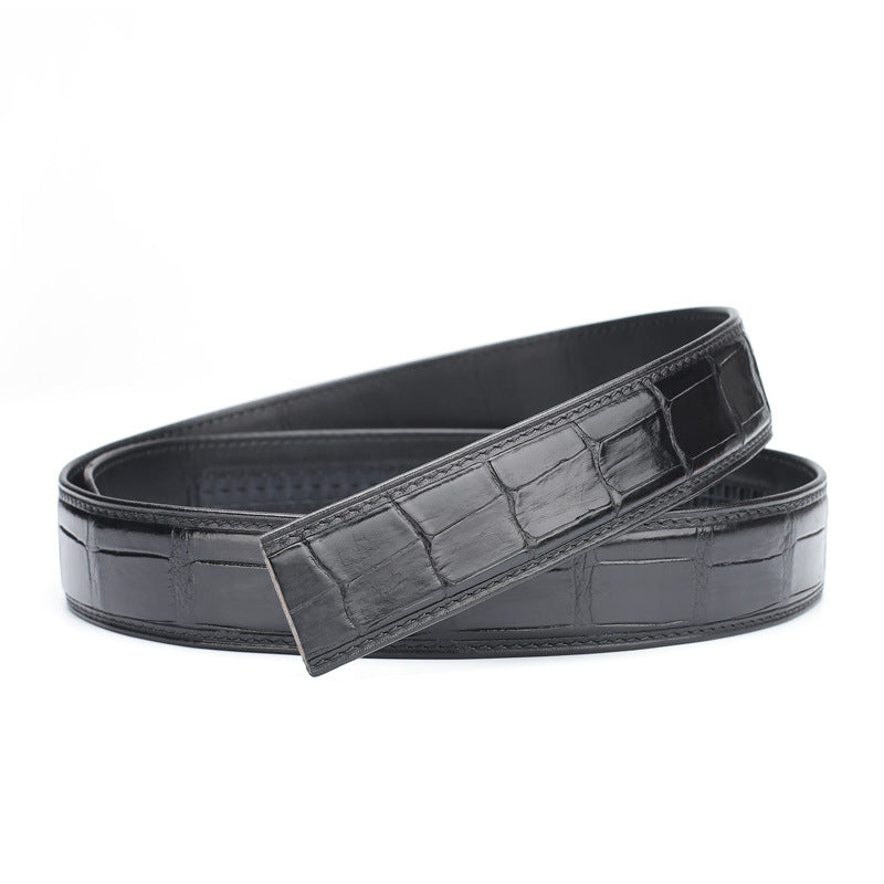 Men's business automatic buckle 3.4 crocodile leather belt men dermis
