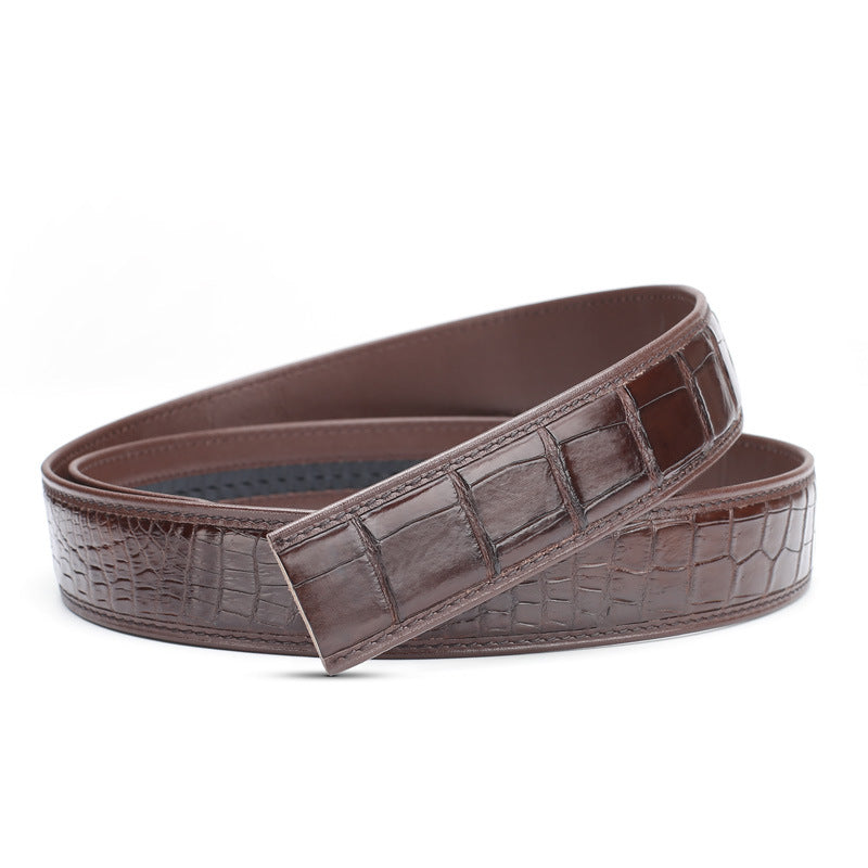 Men's business automatic buckle 3.4 crocodile leather belt men dermis