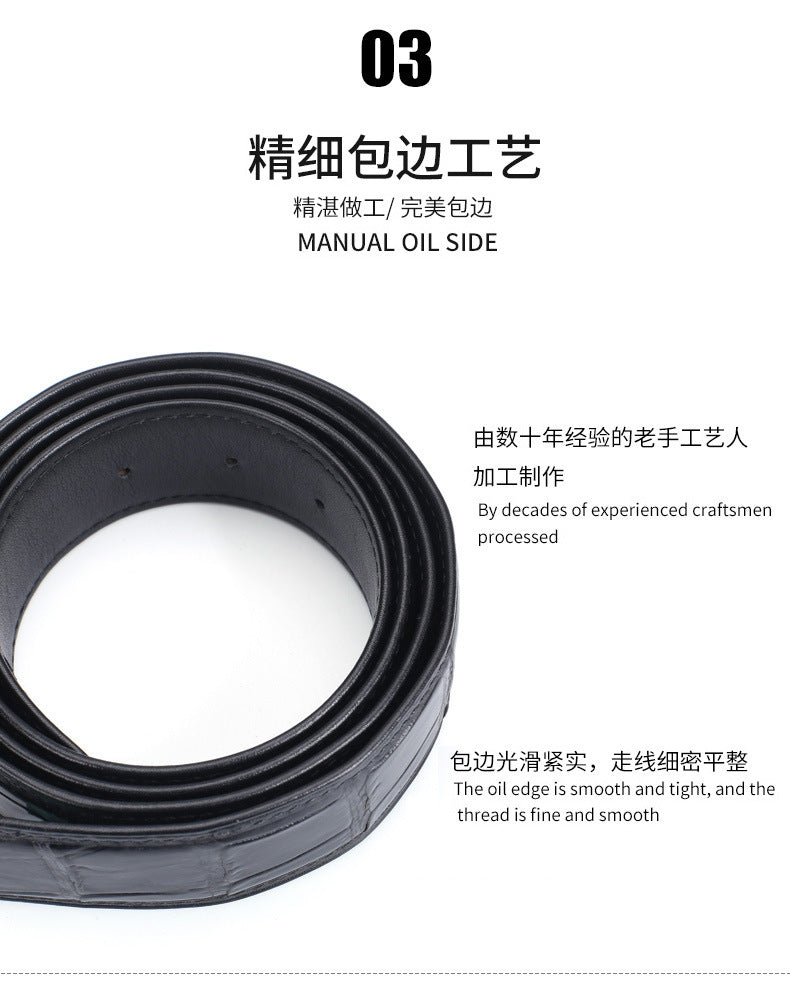 Siamese Crocodile Skin Men's Belt Genuine Leather Automatic Buckle Fashion Business Casual