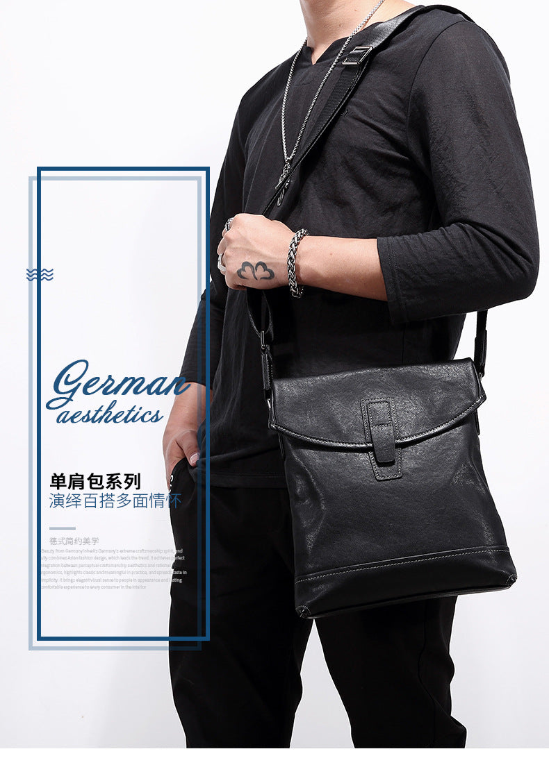 Men's shoulder bag, genuine cowhide leather, multi-functional, casual, large capacity, fashion, crossbody bag