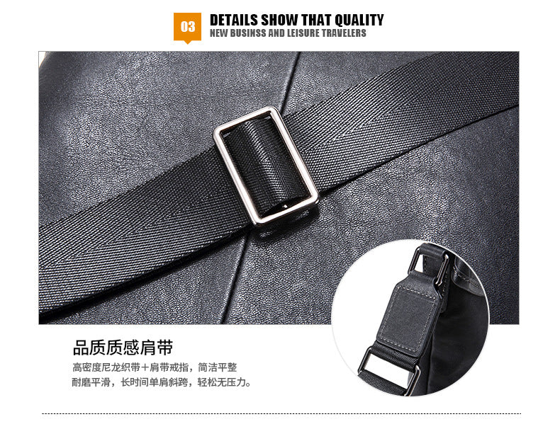 Men's shoulder bag, genuine cowhide leather, multi-functional, casual, large capacity, fashion, crossbody bag