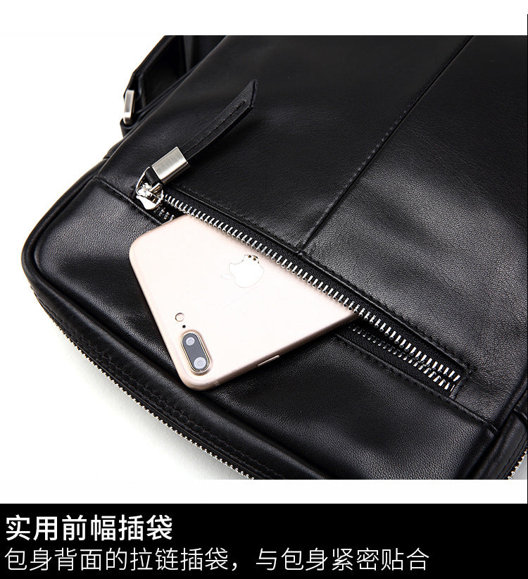 Men's shoulder bag, multi-functional, practical, genuine cowhide leather, business crossbody bag