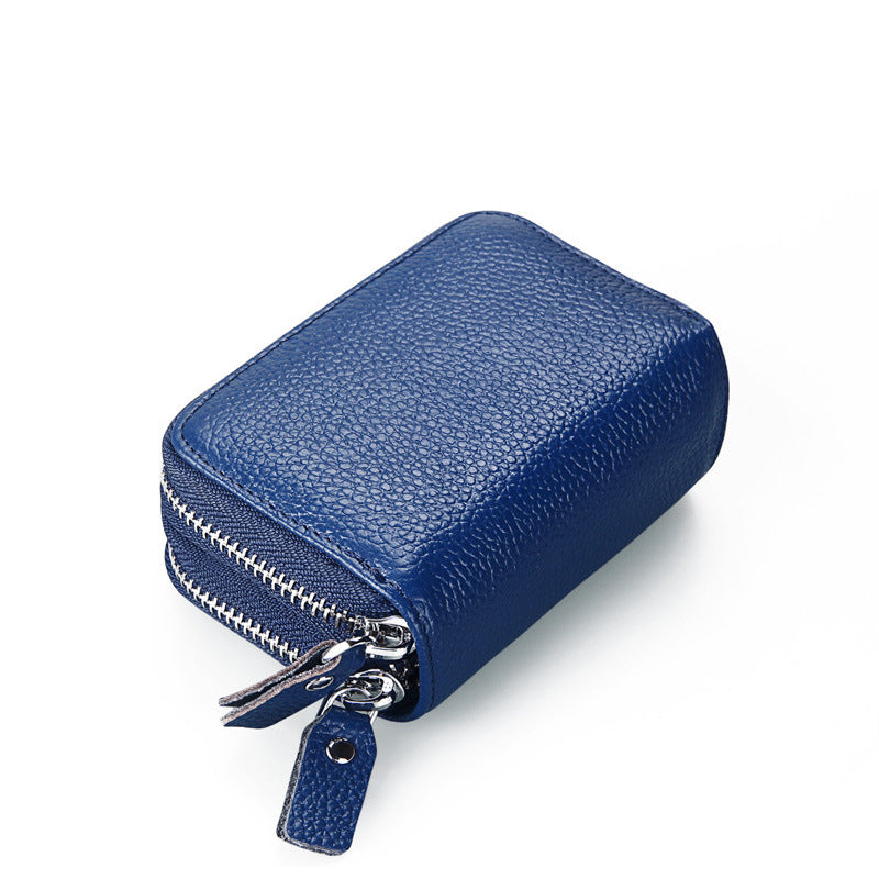 Ladies card bag cowhide magnetic shield RFID Korean fashion coin purse unisex wallet
