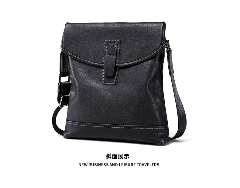 Men's shoulder bag, genuine cowhide leather, multi-functional, casual, large capacity, fashion, crossbody bag