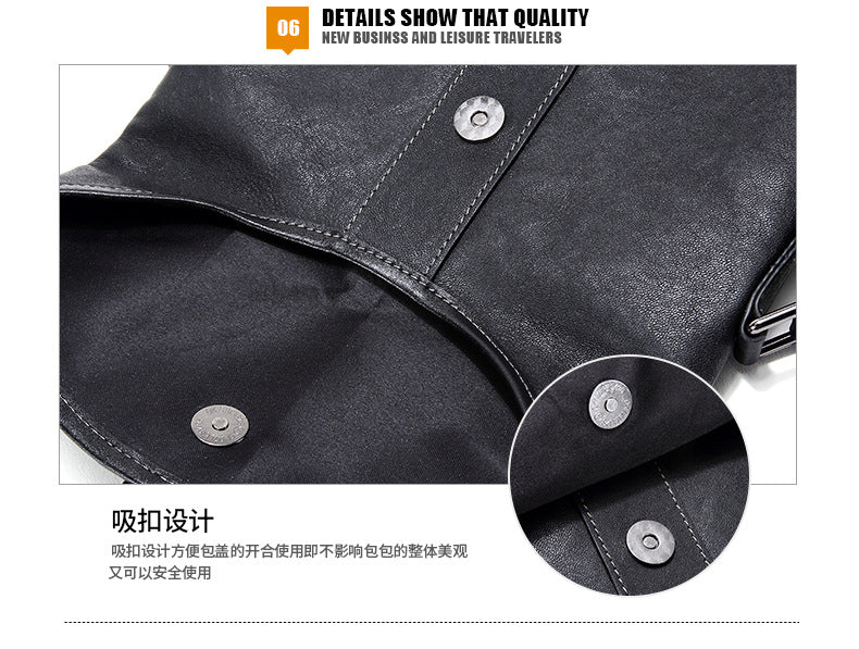 Men's shoulder bag, genuine cowhide leather, multi-functional, casual, large capacity, fashion, crossbody bag