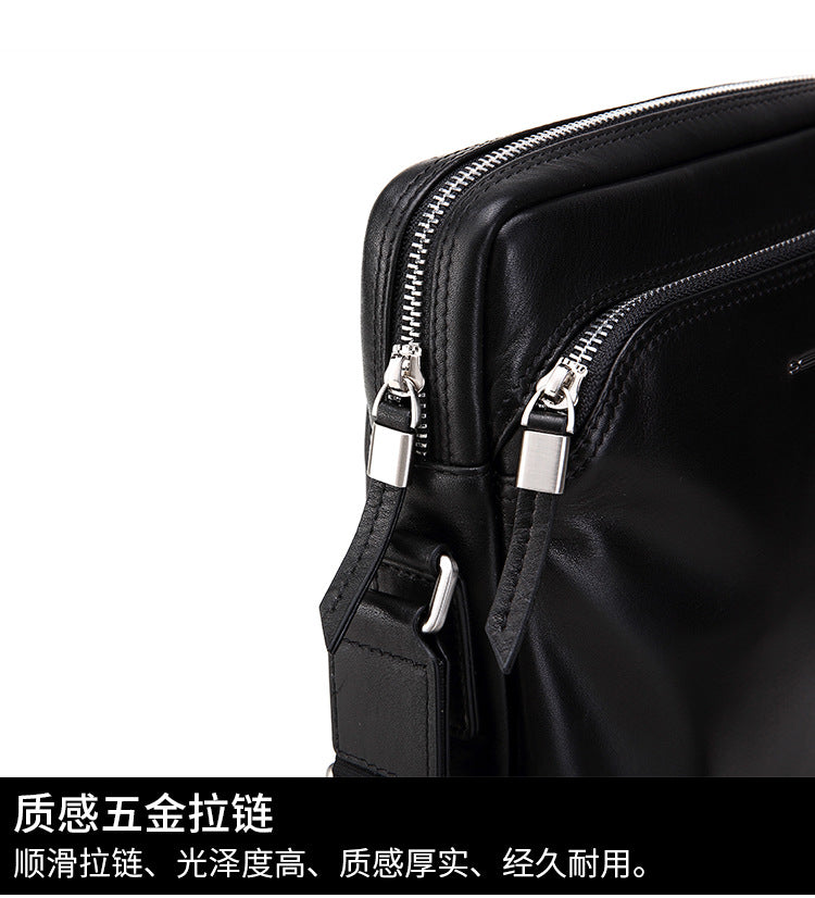 Men's shoulder bag, multi-functional, practical, genuine cowhide leather, business crossbody bag