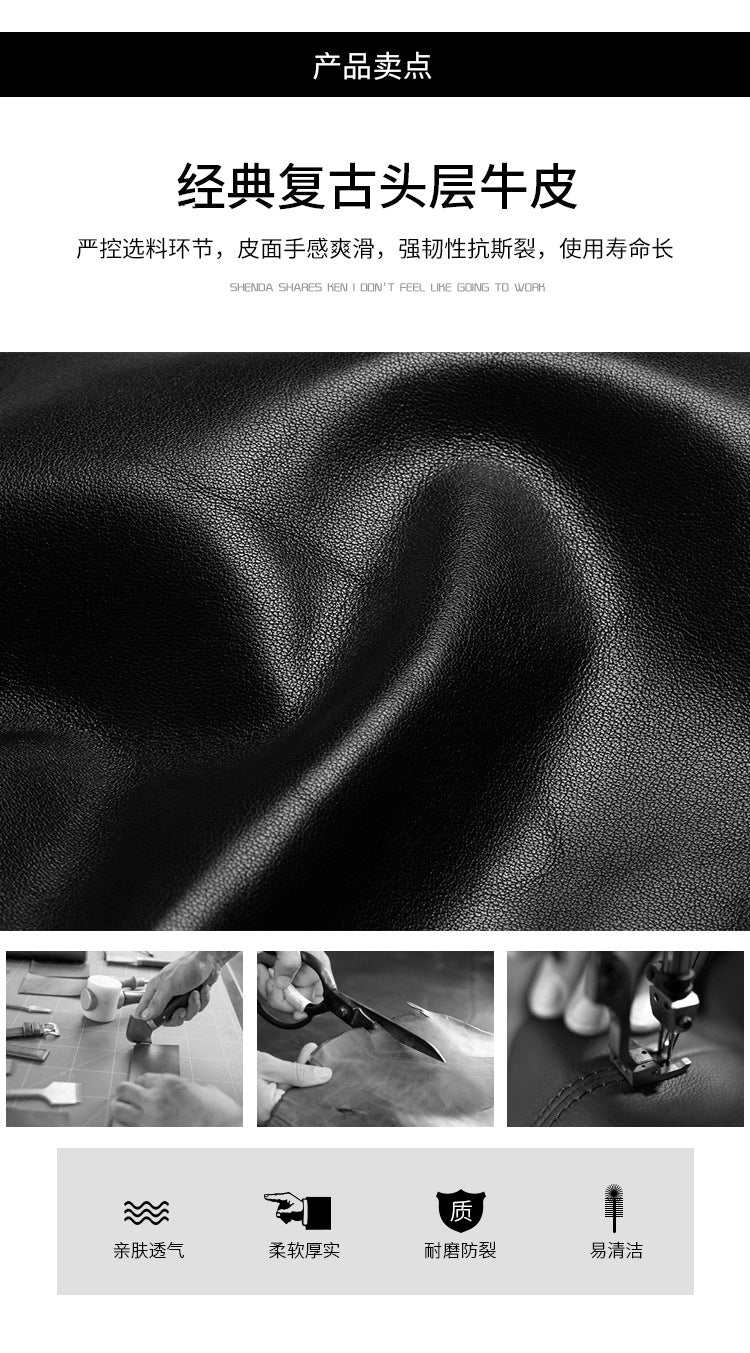 Men's Clutch Bag Genuine Cowhide Leather Casual Business Smart Anti-Theft Handbag for Men
