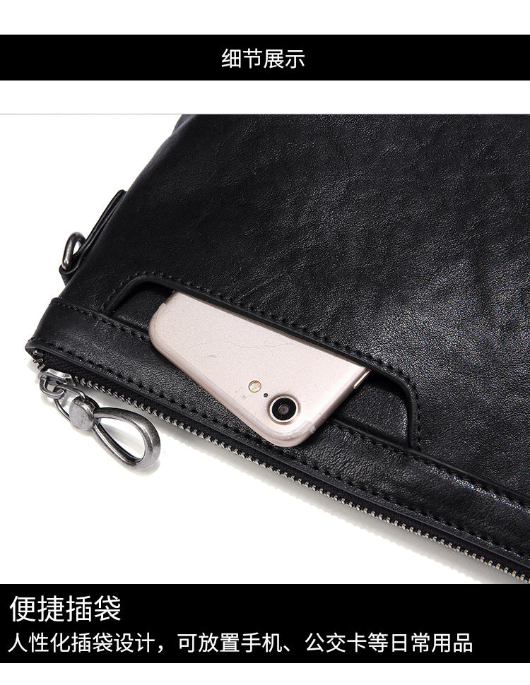 Men's Handbag Cow Leather Large Capacity Business Casual Fashion Men's Bag