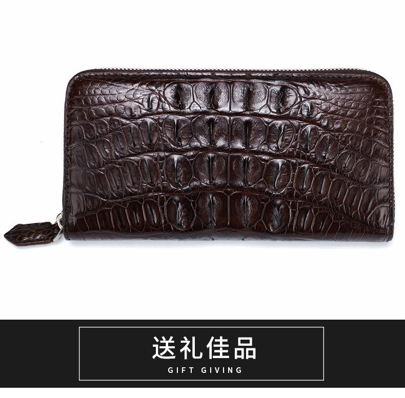Siamese crocodile skin long wallet genuine leather wallet zipper high quality wallet handbag