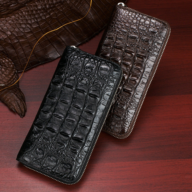 Siamese crocodile skin men's long wallet genuine leather wallet large capacity wallet