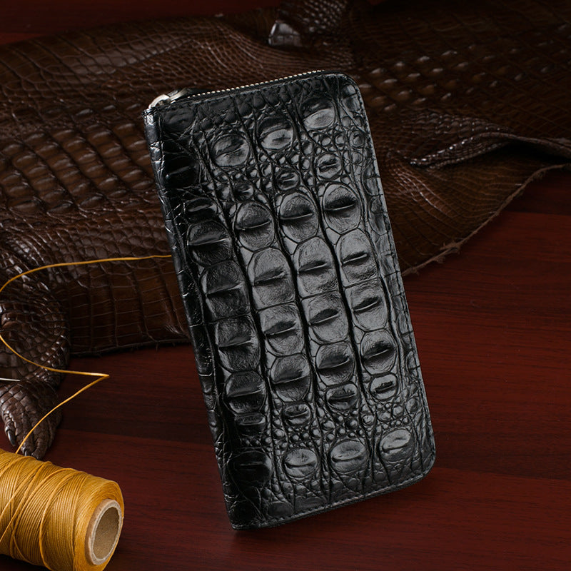 Siamese crocodile skin men's long wallet genuine leather wallet large capacity wallet