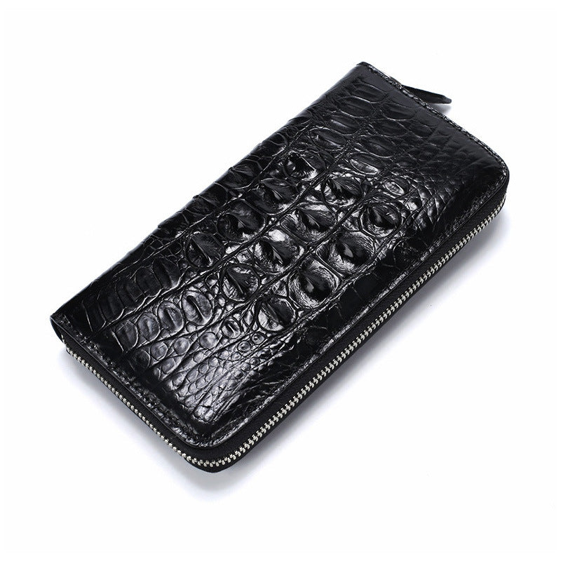 Siamese crocodile skin long wallet genuine leather wallet zipper high quality wallet handbag