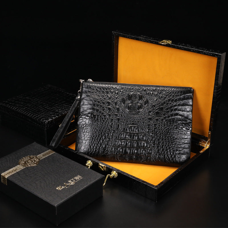 Siamese crocodile skin men's bag genuine leather handbag casual business use
