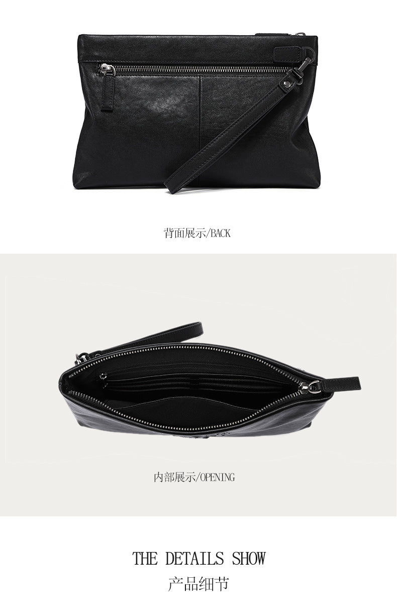 Men's handbag genuine leather cowhide business casual fashion large capacity men's wallet