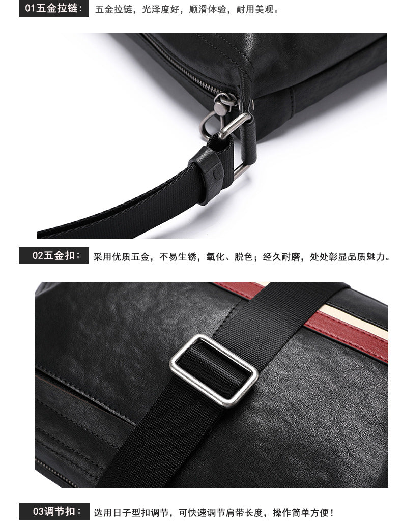 New Men's Shoulder Bag Made of Genuine Cowhide Leather Multifunctional Fashion Casual Large Capacity Crossbody Bag