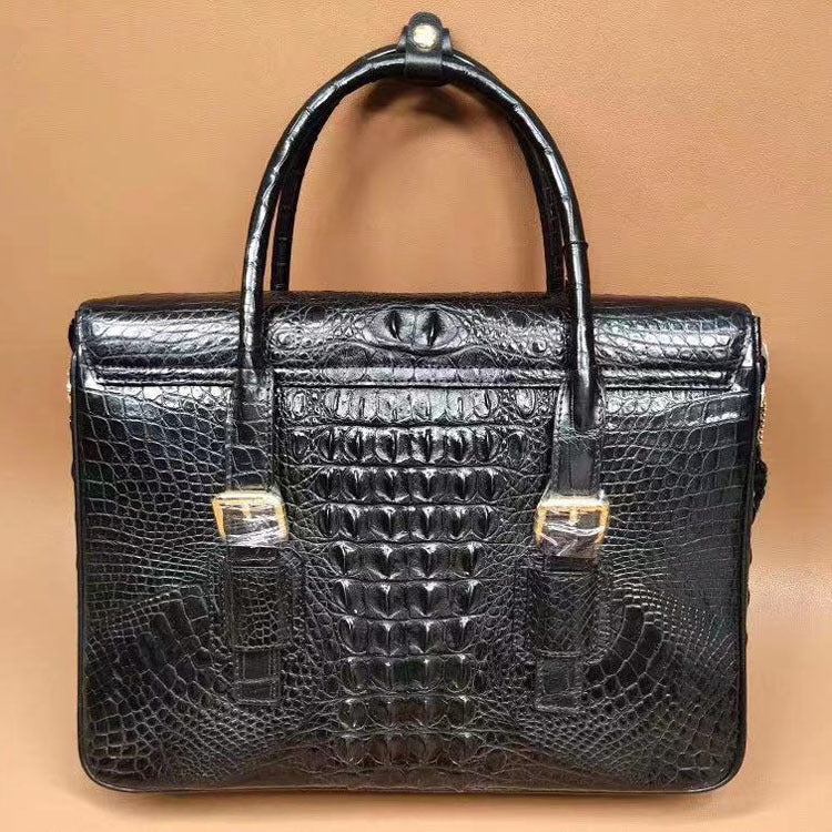 Taiwan Crocodile Skin Genuine Leather Men's Briefcase Casual Handbag Shoulder Bag