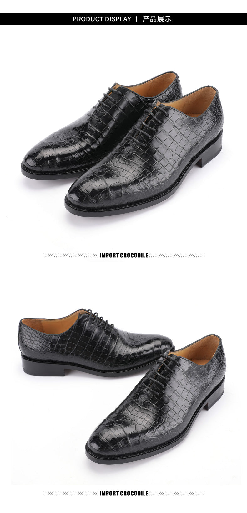 Crocodile Belly Skin Genuine Leather Men's Leather Shoes Business Formal Men's Shoes