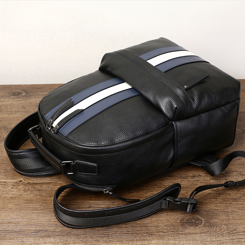 Men's backpack genuine cowhide leather fashion casual travel men's bag