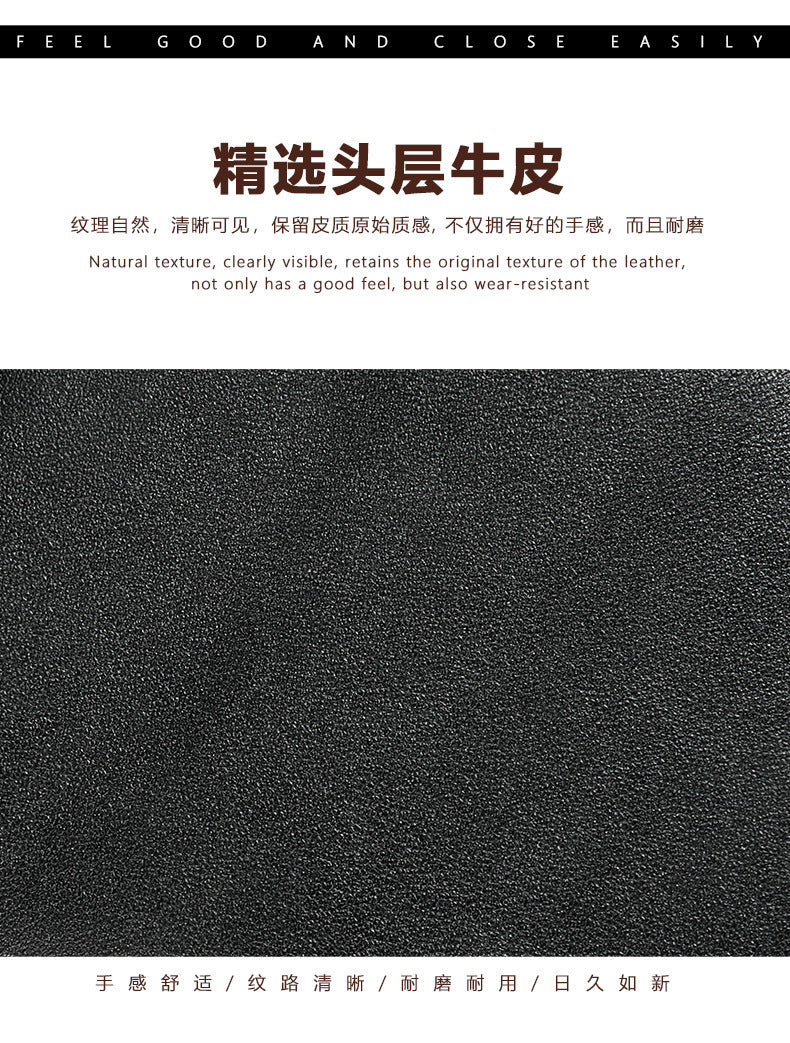 Men's Short Wallet Cowhide Genuine Leather RFID Card Holder Retro Men's Wallet Card Bag