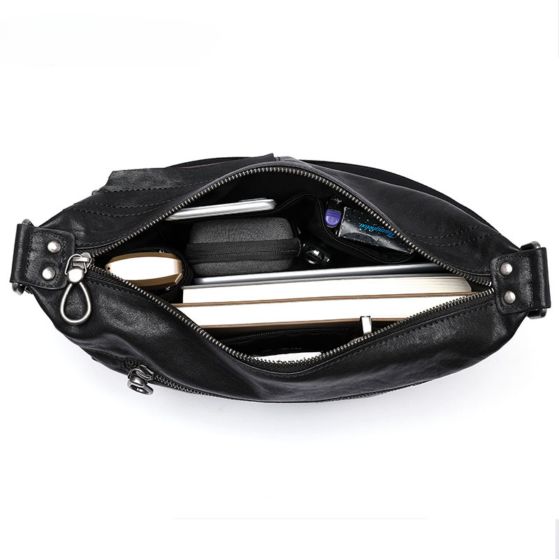 New Men's Shoulder Bag Made of Genuine Cowhide Leather Multifunctional Fashion Casual Large Capacity Crossbody Bag