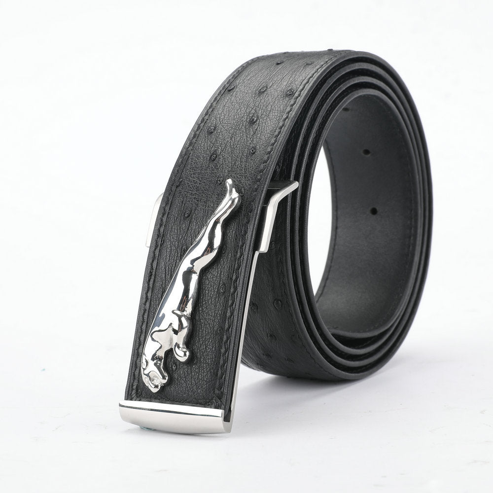South African Ostrich Skin Genuine Leather Men's Belt High Quality Men's Belt