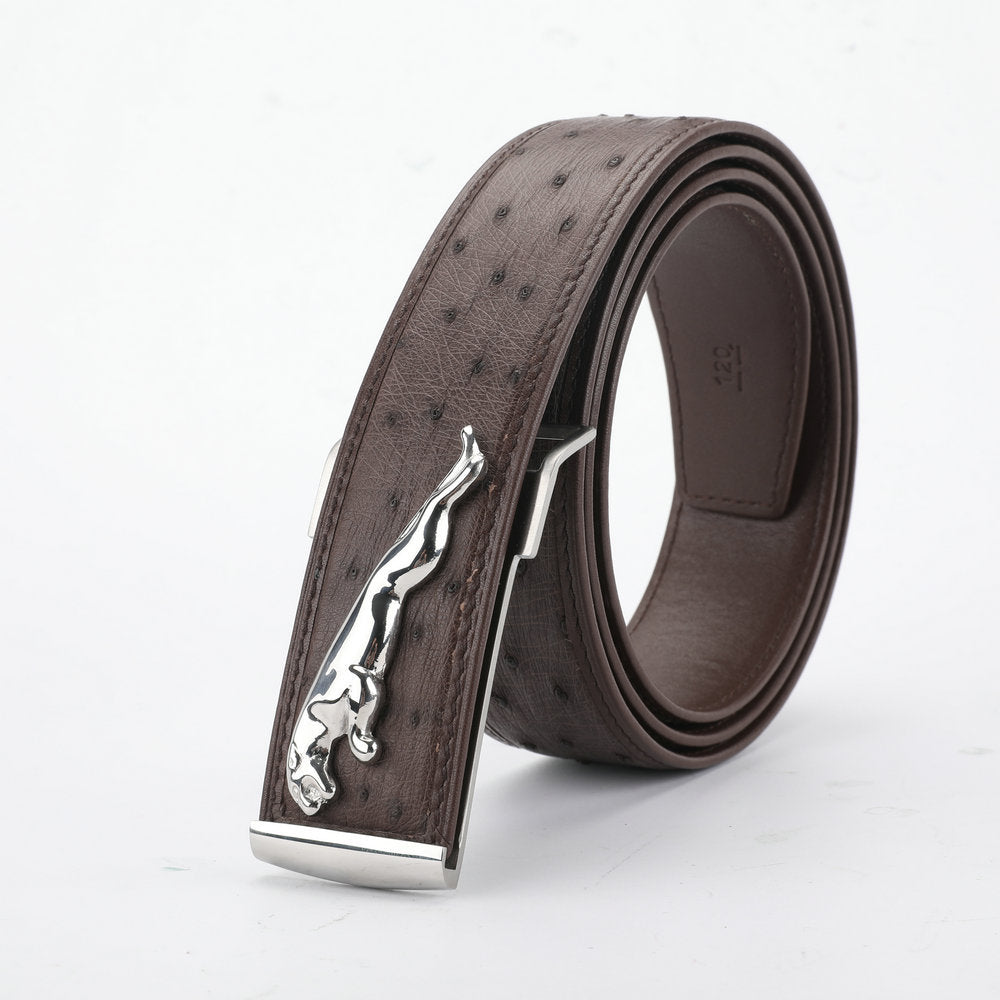 South African Ostrich Skin Genuine Leather Men's Belt High Quality Men's Belt