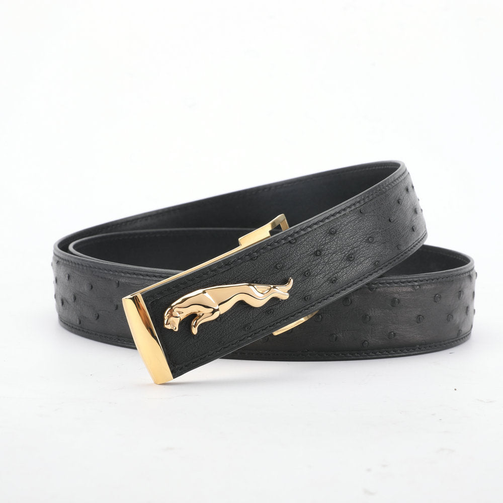 South African Ostrich Skin Genuine Leather Men's Belt High Quality Men's Belt