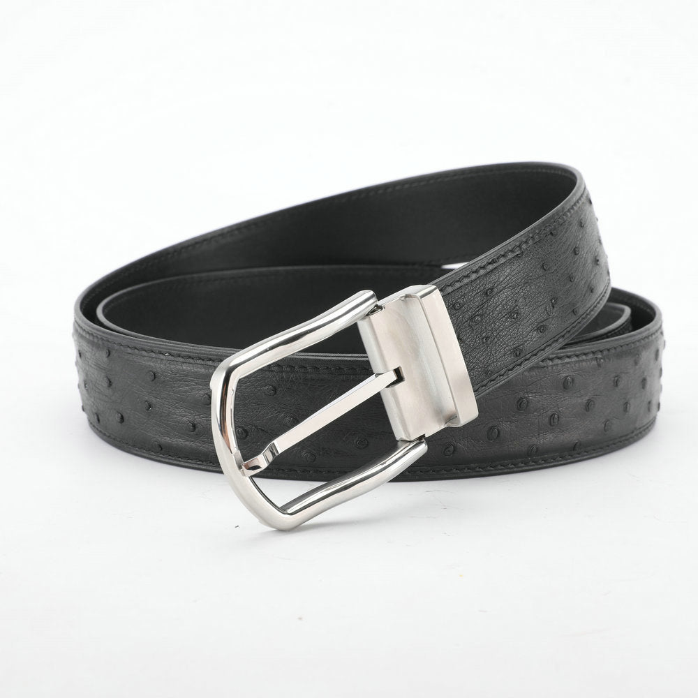 Men's Belt South Africa Ostrich Skin Genuine Leather High Quality Stylish Casual Men's Belt