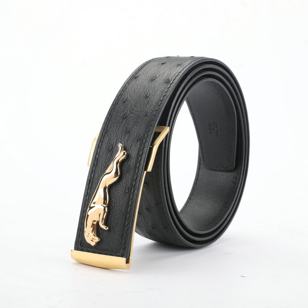 South African Ostrich Skin Genuine Leather Men's Belt High Quality Men's Belt