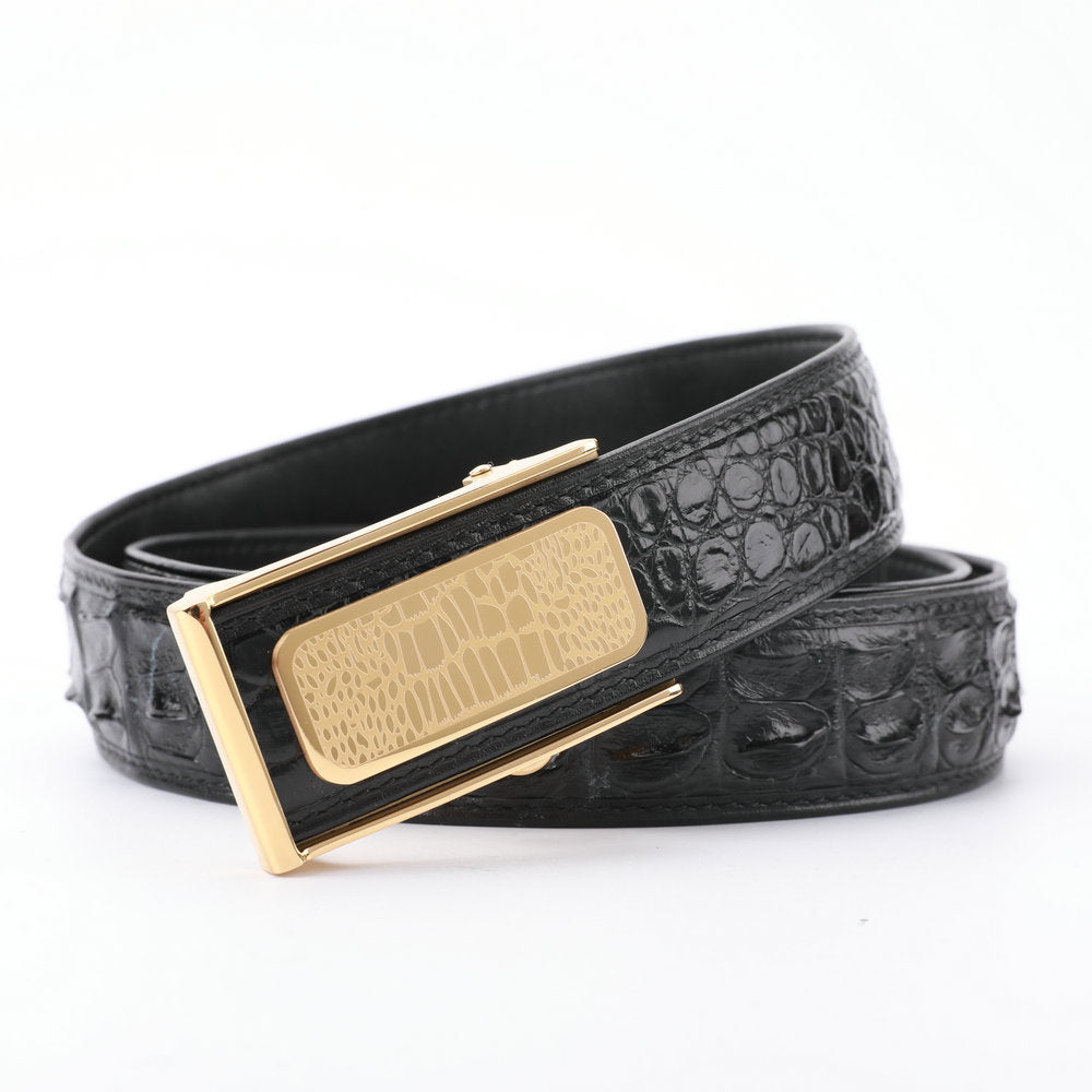 Men's Belt Siamese Crocodile Skin Genuine Leather High Quality Automatic Buckle Casual