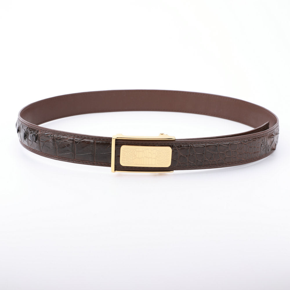 Men's Belt Siamese Crocodile Skin Genuine Leather High Quality Automatic Buckle Casual