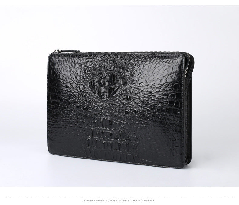 Siamese Crocodile Skin Genuine Leather Men's Bag Casual Commuting Business Handbag