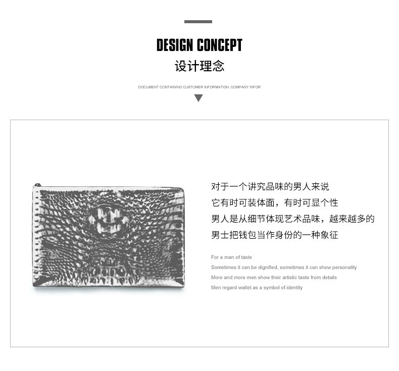 New Crocodile Skin Men's Handbag Business Casual Half Hand Sewn Men's Bag