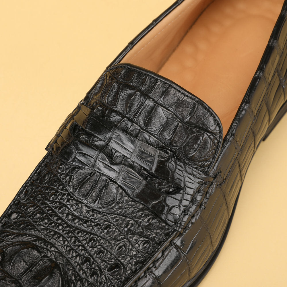 New Men's Leather Shoes Crocodile Skin Genuine Leather Moccasins Business Casual Formal Shoes