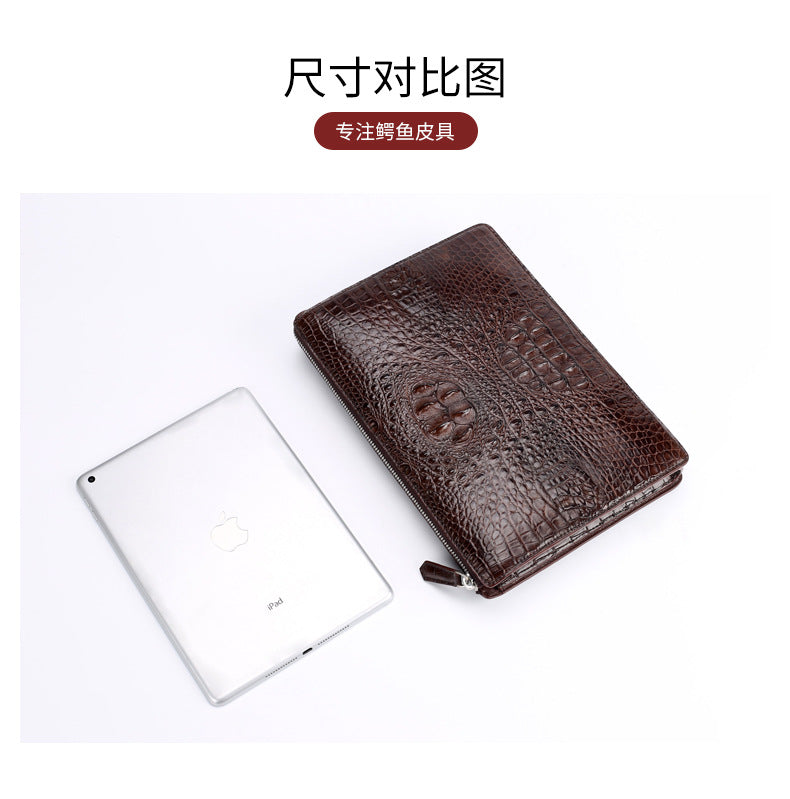 Siamese Crocodile Skin Genuine Leather Men's Bag Casual Commuting Business Handbag