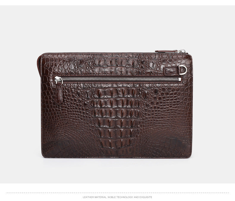 Siamese Crocodile Skin Genuine Leather Men's Bag Casual Commuting Business Handbag