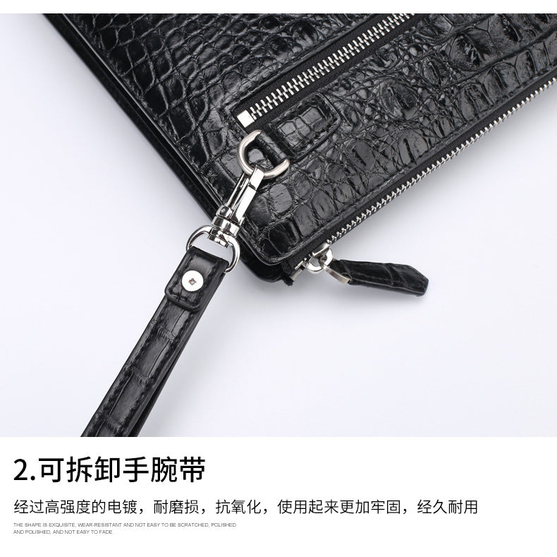 Siamese Crocodile Skin Genuine Leather Men's Bag Casual Commuting Business Handbag