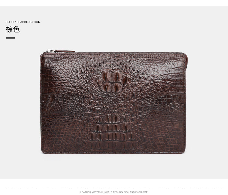 Siamese Crocodile Skin Genuine Leather Men's Bag Casual Commuting Business Handbag