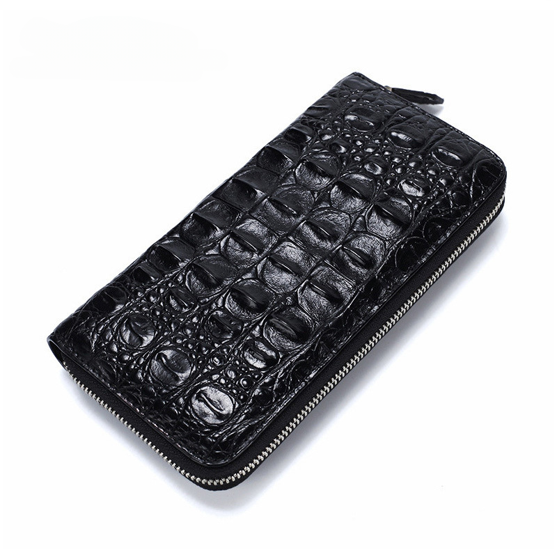 Siamese crocodile skin long wallet genuine leather wallet zipper high quality wallet handbag