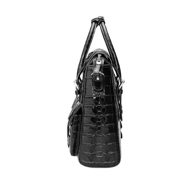 New Men's Briefcase Crocodile Skin Genuine Leather Handbag Commuting Work Business Business Bag for Men