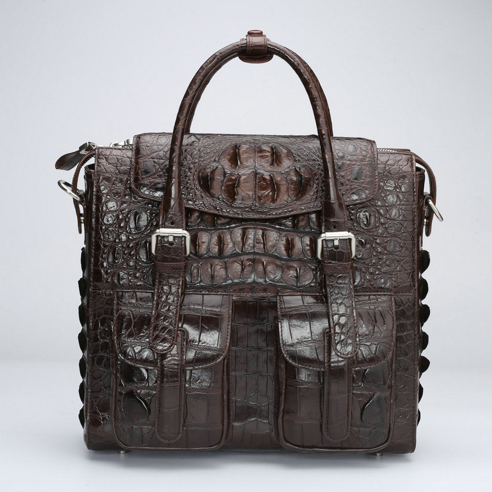 New Men's Briefcase Crocodile Skin Genuine Leather Handbag Commuting Work Business Business Bag for Men