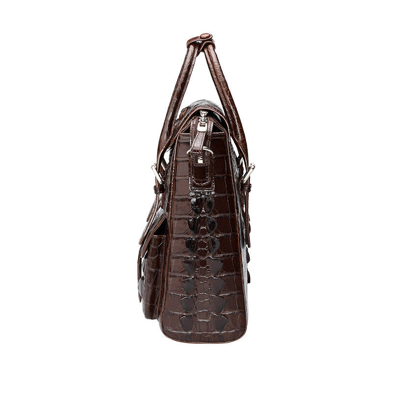 New Men's Briefcase Crocodile Skin Genuine Leather Handbag Commuting Work Business Business Bag for Men