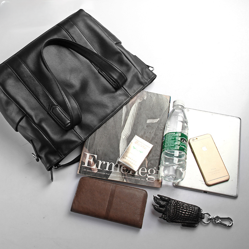 Men's handbag cowhide genuine leather Korean business briefcase computer bag