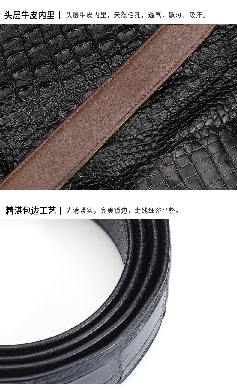 Men's business automatic buckle 3.4 crocodile leather belt men dermis