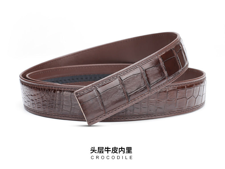 Men's business automatic buckle 3.4 crocodile leather belt men dermis
